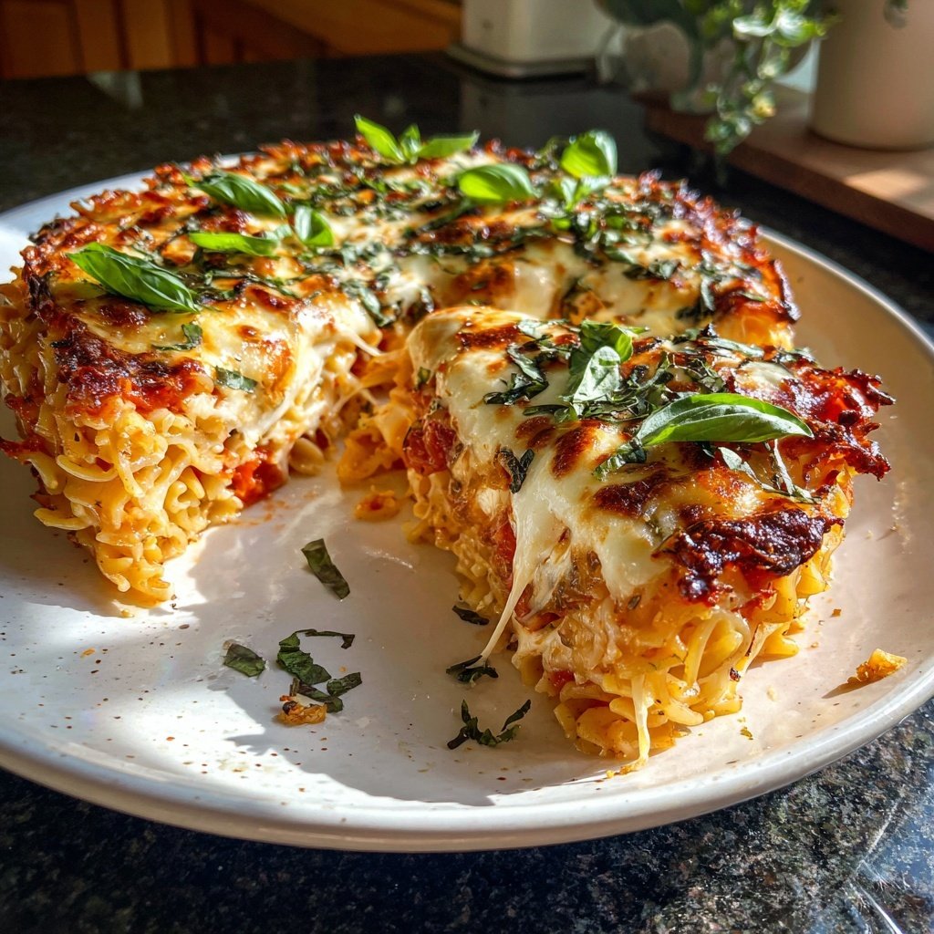 Nudelauflauf mit Tomaten und Mozzarella