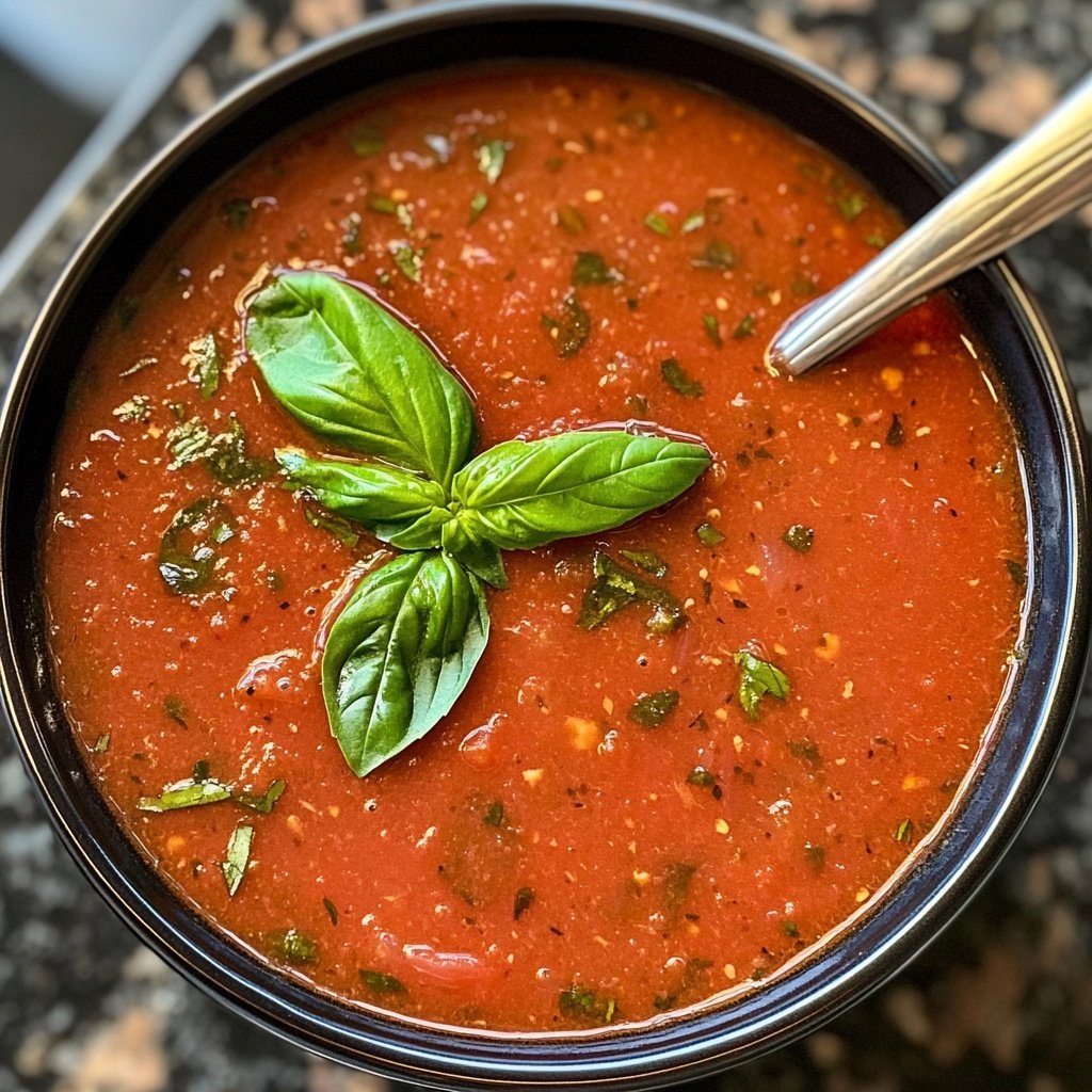 Tomatensuppe mit Basilikum