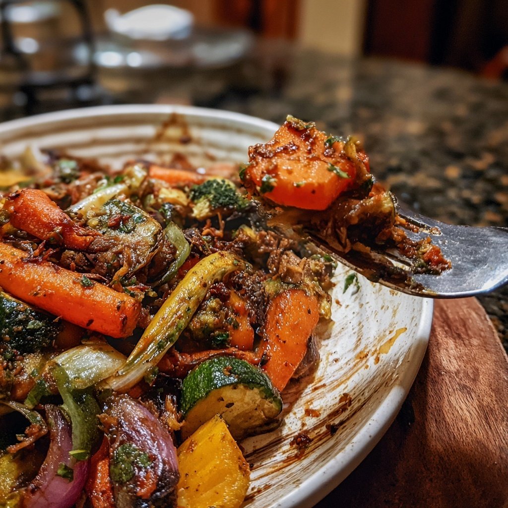 Abendessen mit Ofengemüse