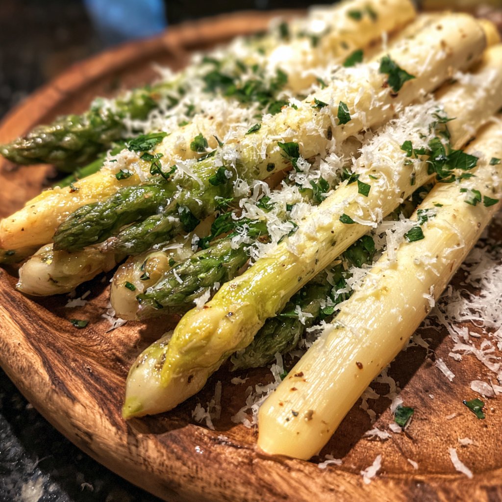 Grüner Spargel mit Parmesan