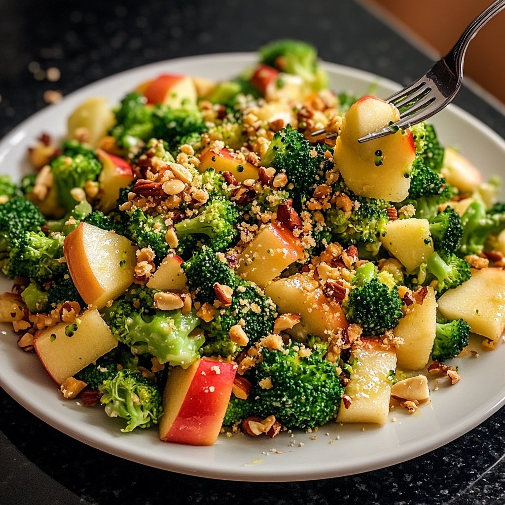 Roher Brokkoli-Salat mit Apfel – Vegan und Low Carb