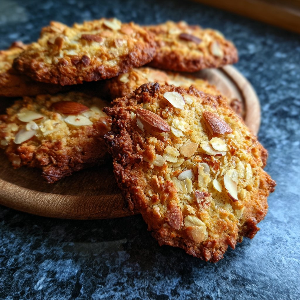 Cookies mit Haferflocken und Mandelsplittern