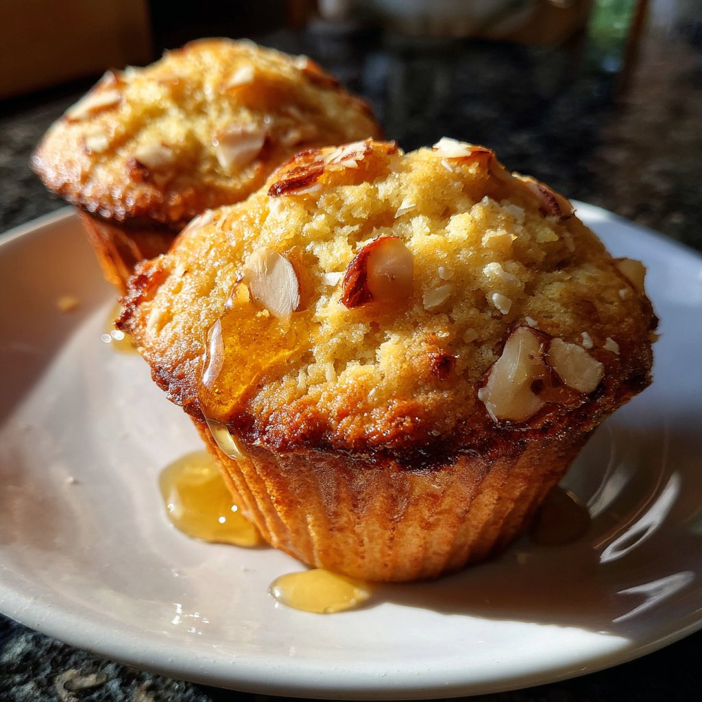 Muffins mit Mandeln und Honig