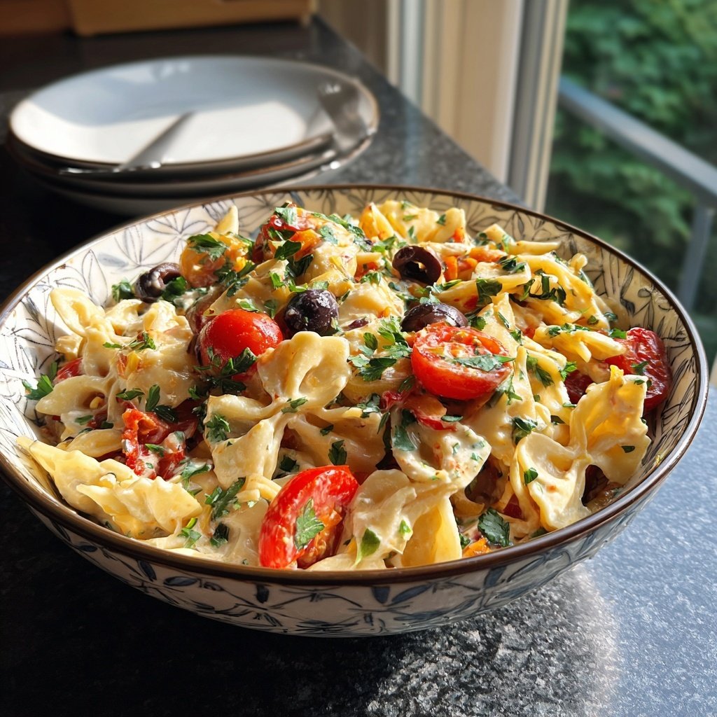 Mediterraner Nudelsalat Cremig