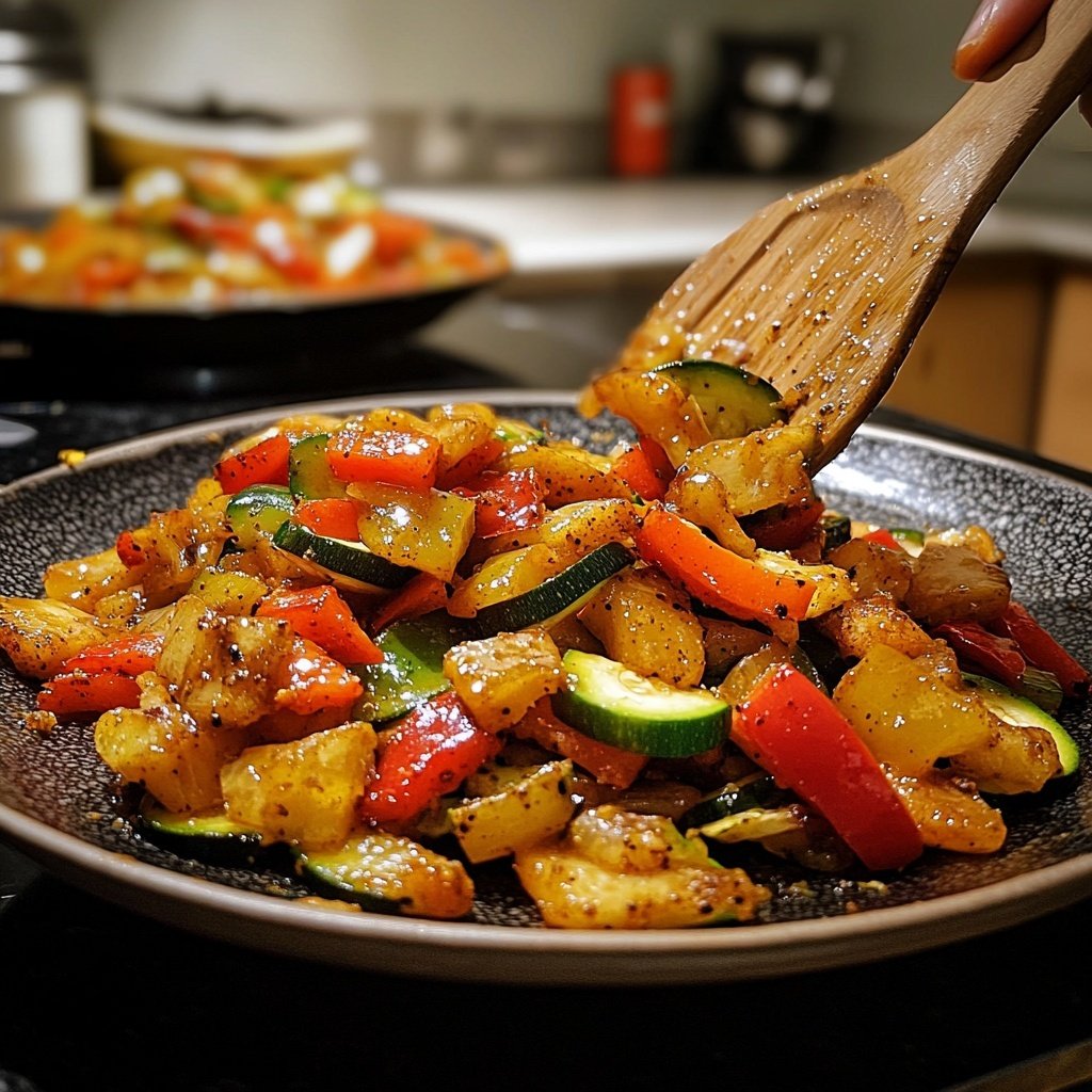 Gemüsepfanne mit Ingwer